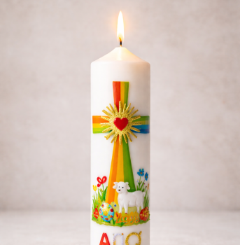 Gemeinsames Verzieren der Osterkerzen
